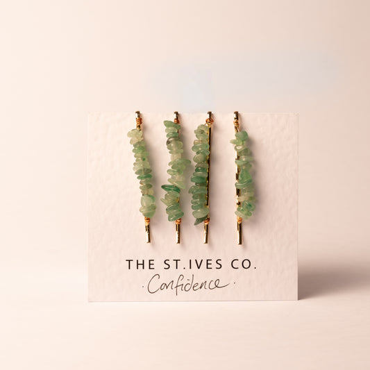 Confidence Aventurine Hair Clips - The St. Ives Co.