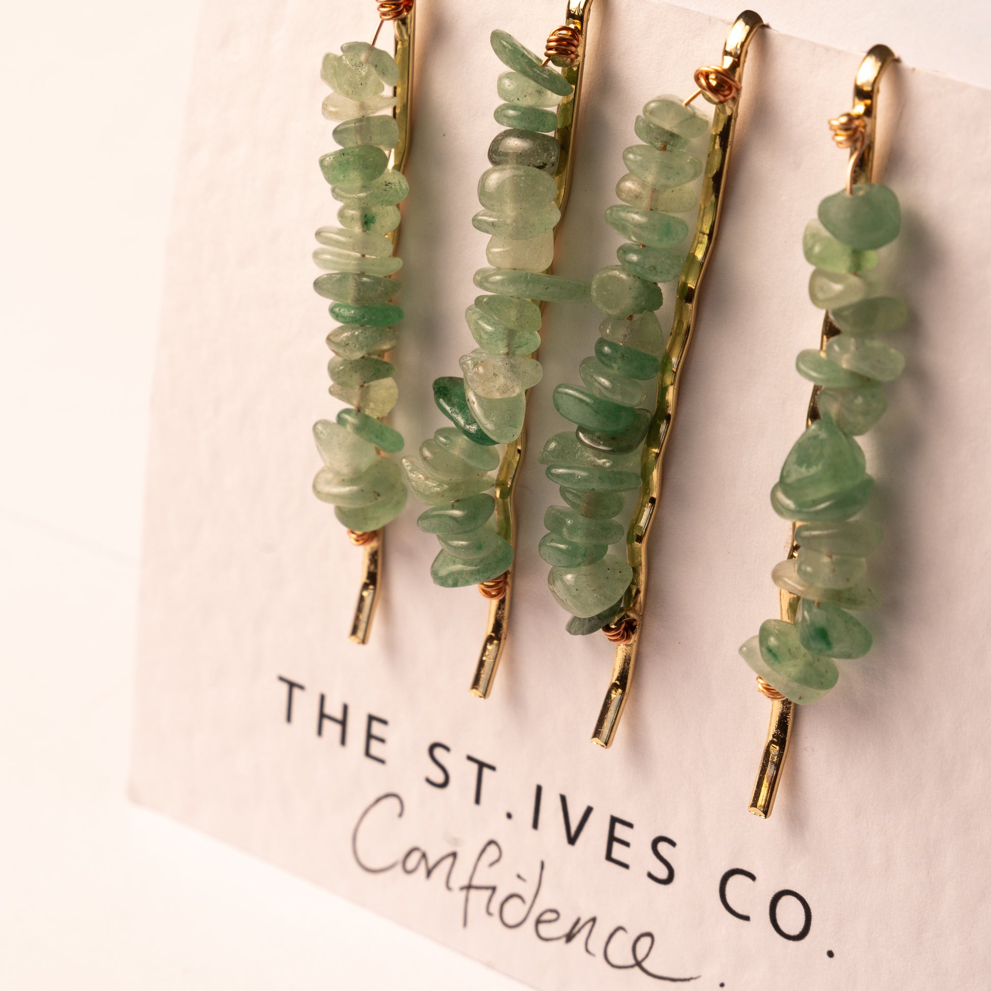 Confidence Aventurine Hair Clips - The St. Ives Co.