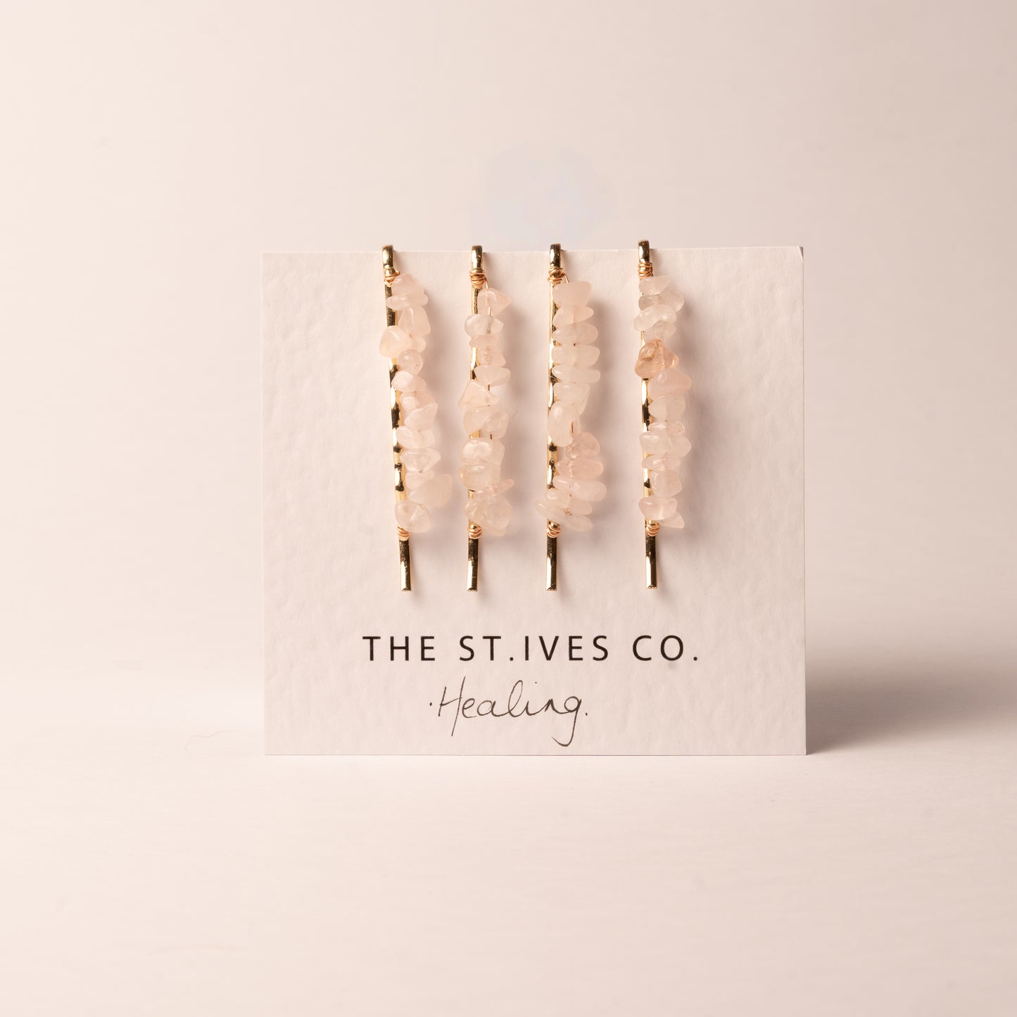 Healing Rose Quartz Hair Clips - The St. Ives Co.
