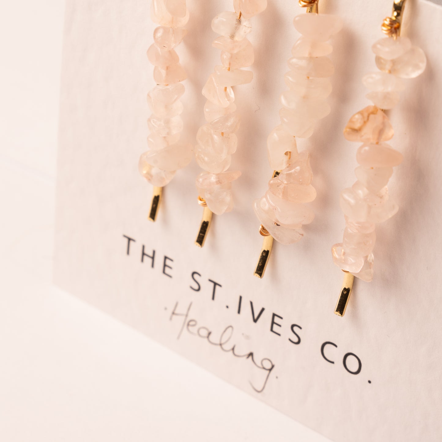 Healing Rose Quartz Hair Clips - The St. Ives Co.