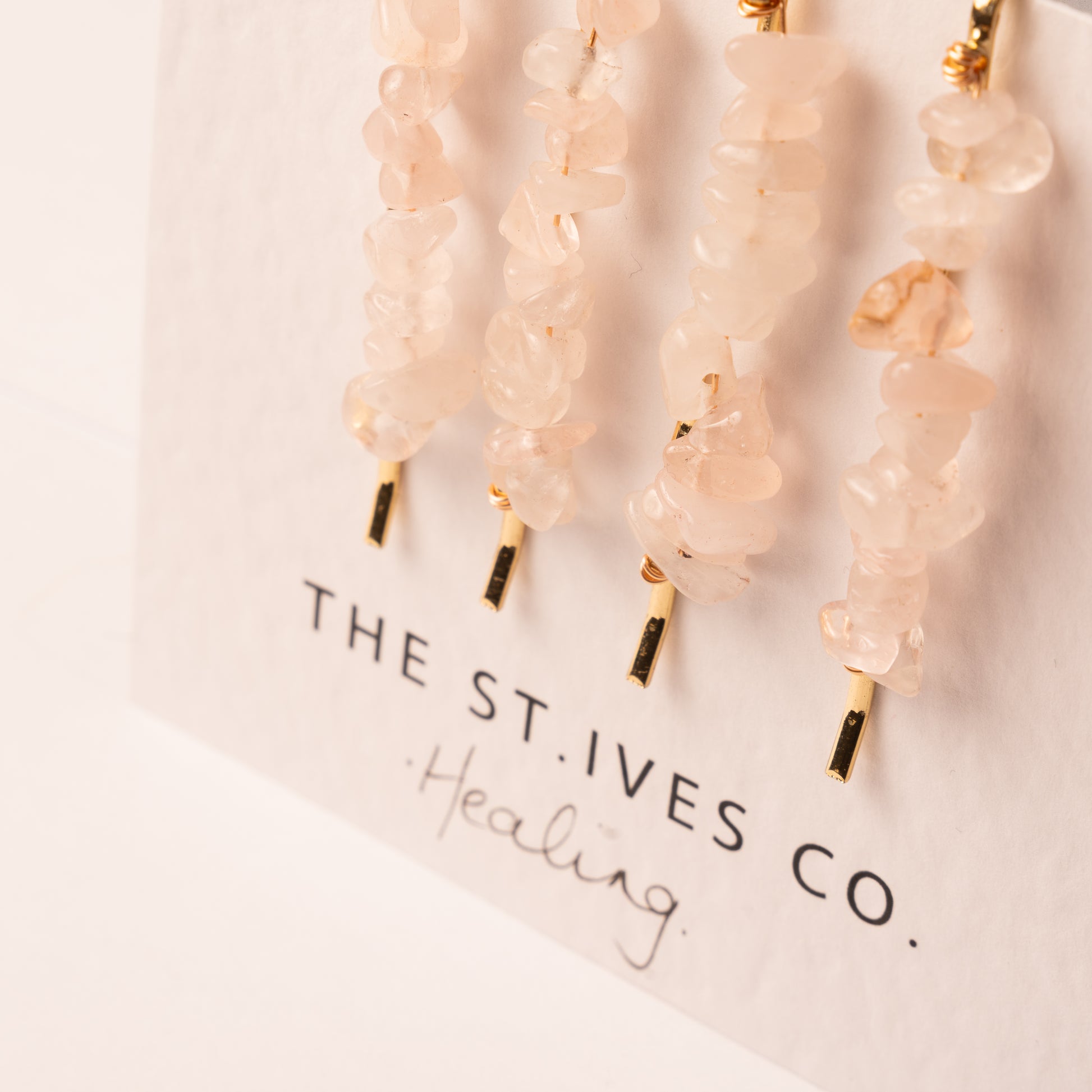 Healing Rose Quartz Hair Clips - The St. Ives Co.
