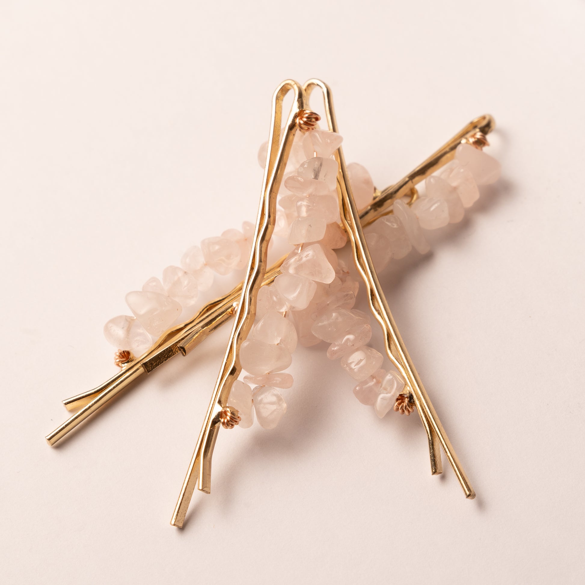 Healing Rose Quartz Hair Clips - The St. Ives Co.