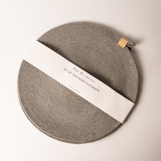 Set of 2 Grey Rope Placemats
