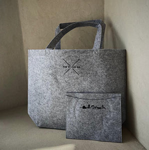 Light Grey Felt Shopper Bag