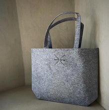 Load image into Gallery viewer, Light Grey Felt Shopper Bag
