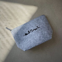 Load image into Gallery viewer, Light Grey Skyline Felt makeup Bag
