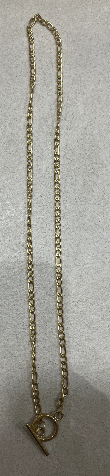 Waterproof gold link chain necklace with hoop fastening. functional Jewellery. Made in Cornwall. 