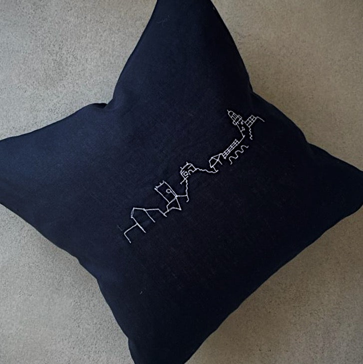 Navy St. Ives Skyline Cushion