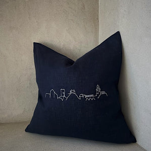 Navy St. Ives Skyline Cushion