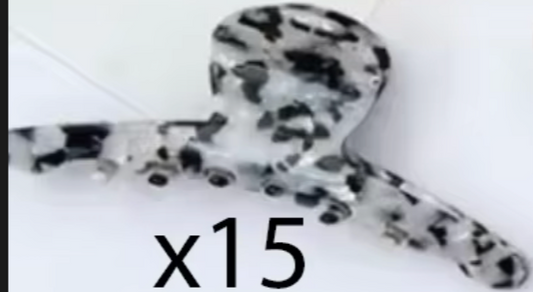 Black & White Fleck Round Claw Clip