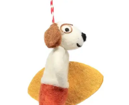 Surfing Dog Felt Decoration