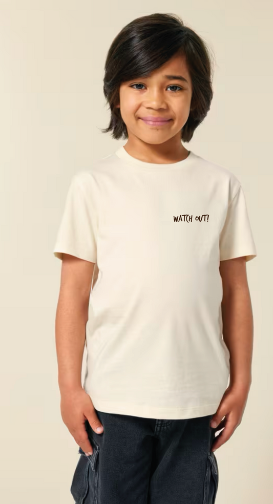 Natural 'Watch Out' Kids T shirt - The St. Ives Co.