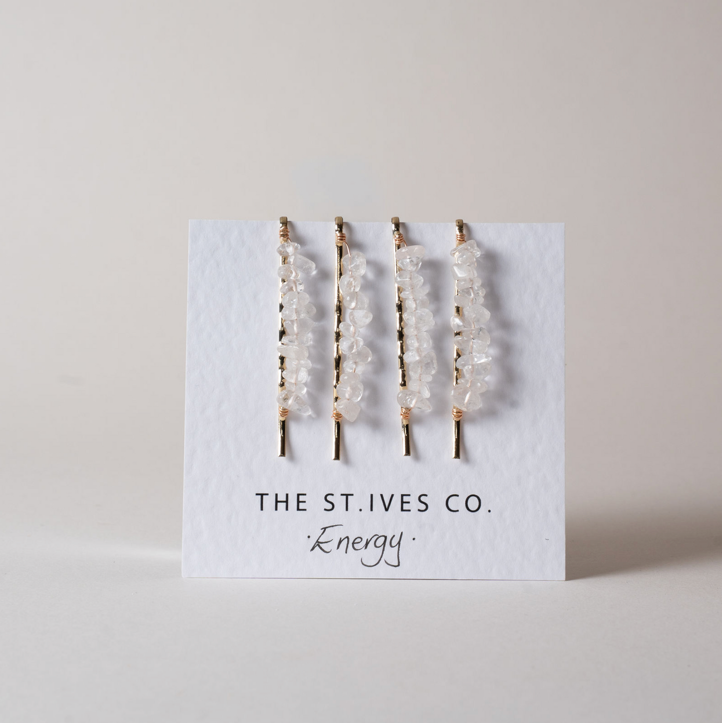 Energy Clear Quartz Hair Clips