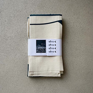 Teal St. Ives & Mackerel Printed Tea towels - The St. Ives Co.