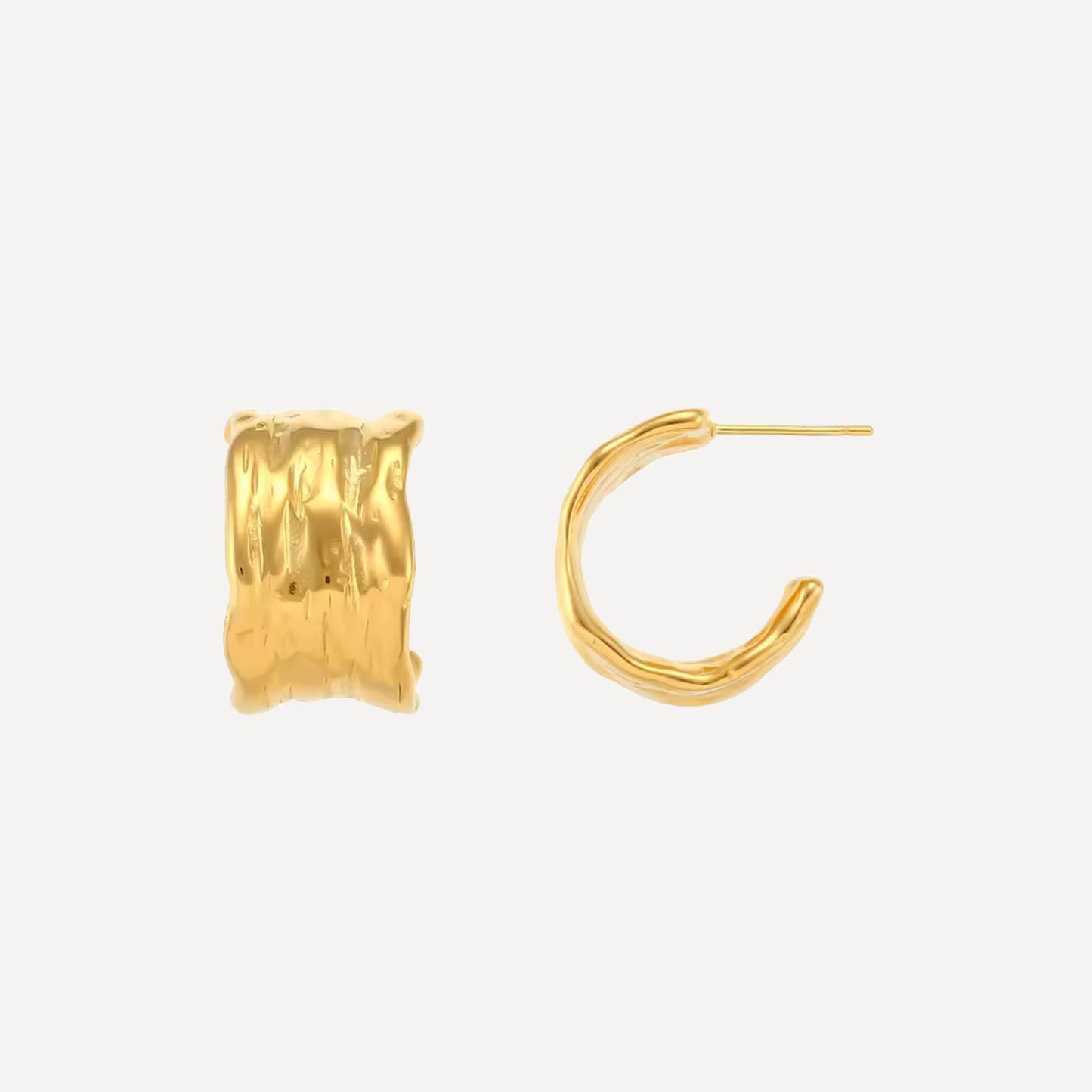 Mermaid Wide Textured Hoops - The St. Ives Co.
