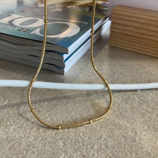 Waterproof gold Oyster necklace, Tarnish proof. minimalist jewellery, Cornwall