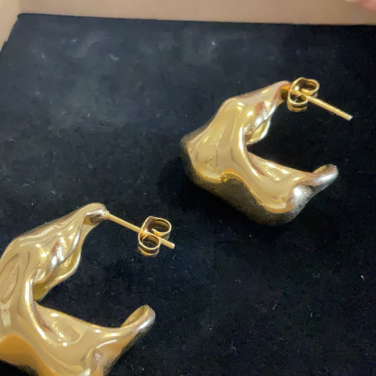 Waterproof gold drop earrings - St Ives. Cornwall