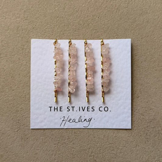 Rose Quartz Hair Clips - The St. Ives Co.