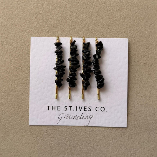 Obsidian Hair Clips - The St. Ives Co.
