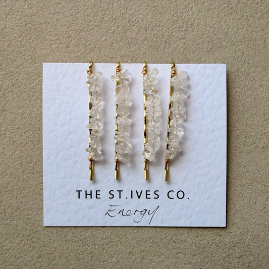 Clear Quartz Hair Clips - The St. Ives Co.