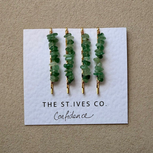 Aventurine Hair Clips - The St. Ives Co.