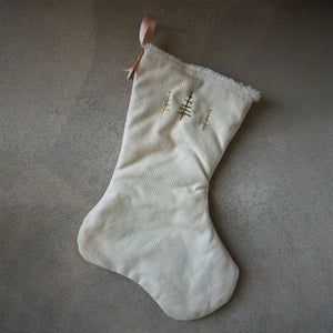 Cream Linen Christmas Stocking