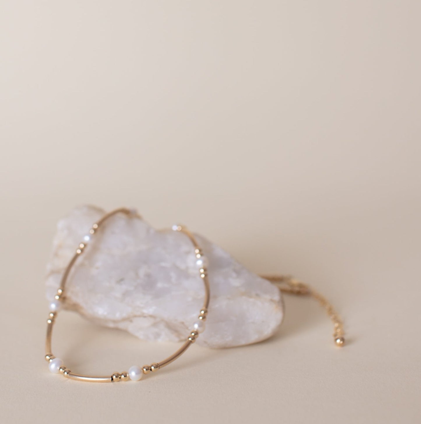 Tube Necklace with Pearl