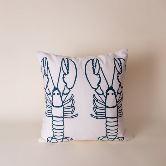 Teal Lobster Cushion Cover