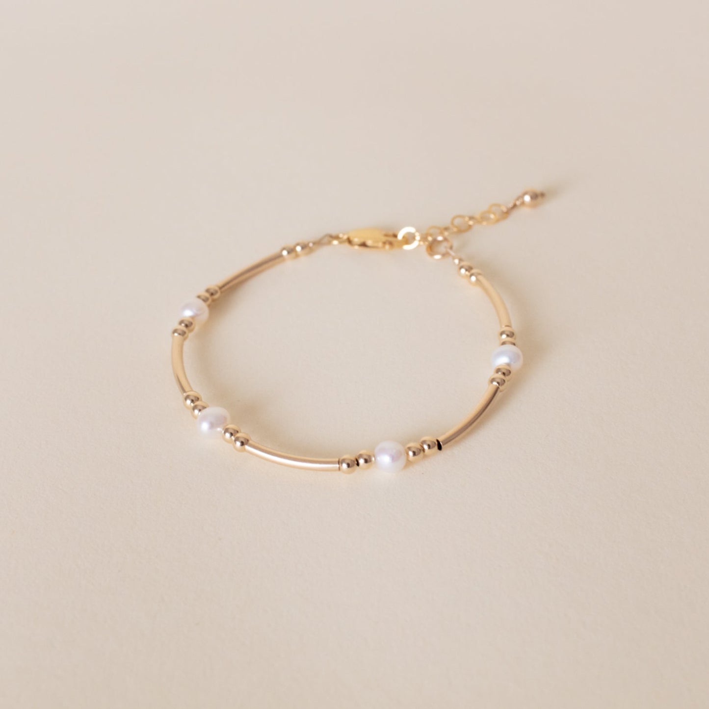 Tube Bracelet with Pearl