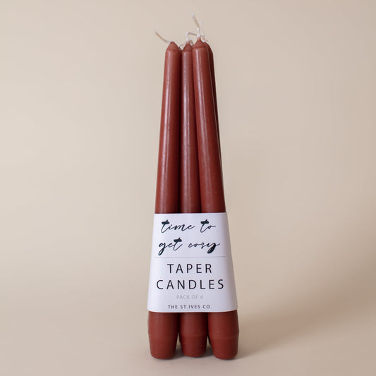Terracotta 6 Pack of Taper Candles - The St. Ives Co.