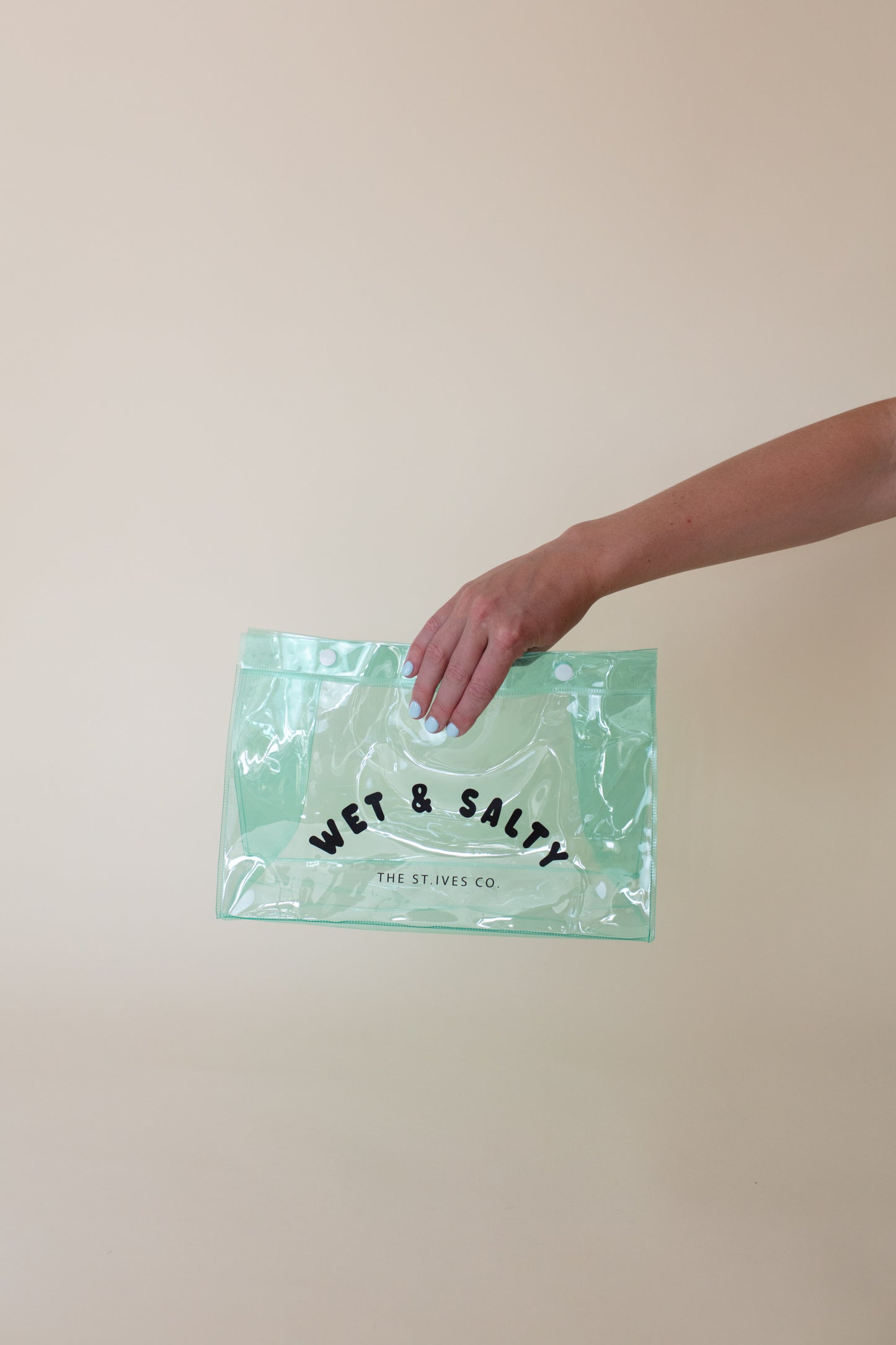 Large 'Wet & Salty' Aqua Bikini Bag