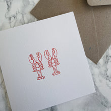 Load image into Gallery viewer, A Pair of Lobsters Greeting Card - The St. Ives Co. Cornwall Cornish Souvenir Holiday Beach Gift Personal Thank You Birthday Congratulations Memories Postcard 
