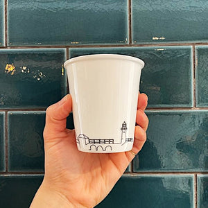 Flat White Porcelain Reusable Cup