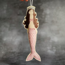 Load image into Gallery viewer, Mermaid Sparkle Hanging Decoration Beach Holiday St Ives Cornwall Ocean Fantasy Pink Princess Beatrice Crown 
