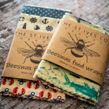 Load image into Gallery viewer, Bee Retro Food Wraps - The St. Ives Co. Cornwall Cornish Souvenir Holiday Souvenir Holiday Beach Food Fresh Hygiene Kitchen 
