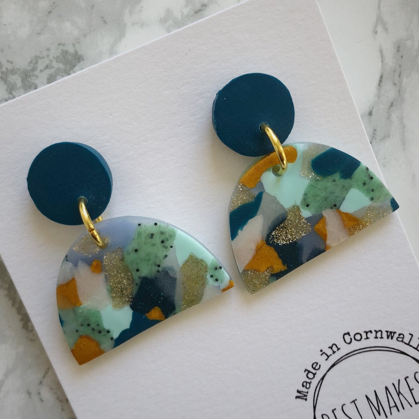 Best Makes X TSIC Colourful Block Earrings Gift Beauty Present Handmade Design Accessory Beauty Clay 