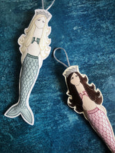 Load image into Gallery viewer, Mermaid Sparkle Hanging Decoration Beach Holiday St Ives Cornwall Ocean Fantasy Pink Princess Beatrice Crown 
