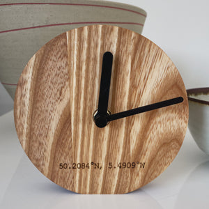 St. Ives Woodcraft Desk Clock - The St. Ives Co. Cornwall Cornish Souvenir Holiday beach Unique One Of A Kind Best Quality