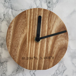St. Ives Woodcraft Desk Clock - The St. Ives Co. Cornwall Cornish Souvenir Holiday beach Unique One Of A Kind Best Quality