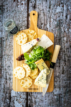 Load image into Gallery viewer, St Ives Woodcraft Platter Board Unique Cornish Cornwall Cheese Chutney Snacks 
