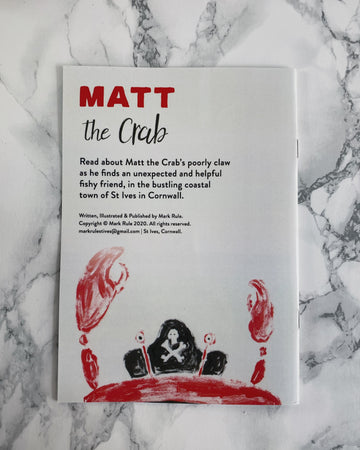 Matt the Crab St. Ives Story Book - The St. Ives Co. Cornwall Cornish Souvenir Holiday beach Children Activity Fun Adventure Friends Gift 