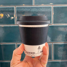 Load image into Gallery viewer, Flat White Porcelain Reusable Cup

