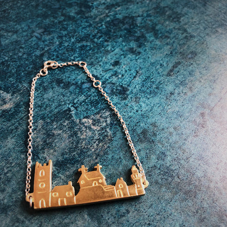St Ives Skyline Gold Bracelet Special Amazing Gift Jewellery For Her Cornish Cornwall 
