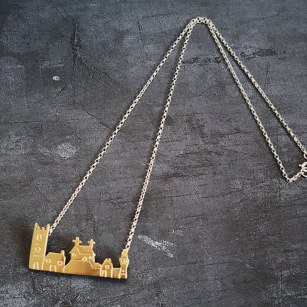 St. Ives Skyline Gold Necklace - The St. Ives Co. Special Gift Unique For Her Amazing Best Award Cornish Cornwall