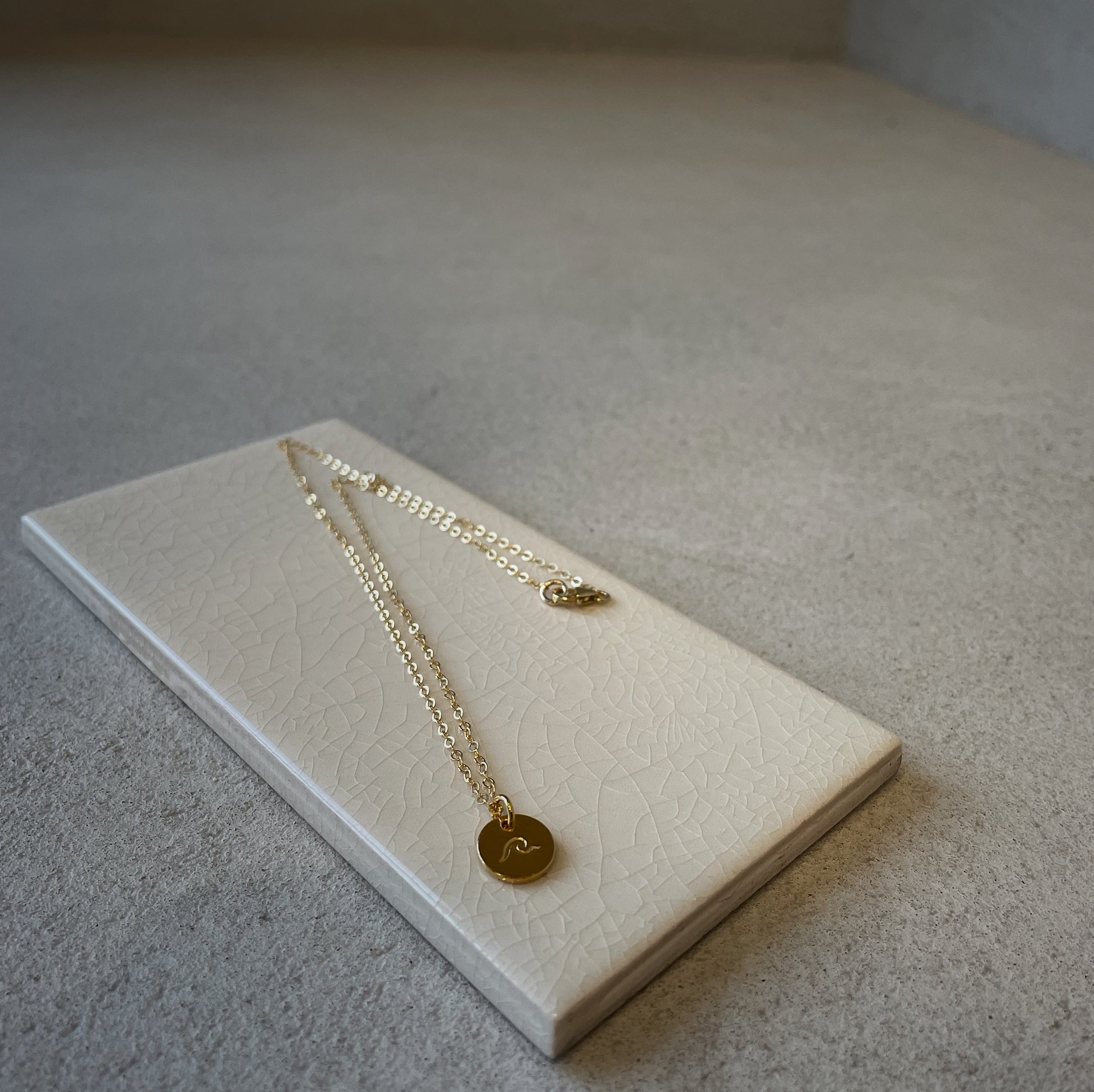 Gold Wave Charm Necklace - The St. Ives Co.