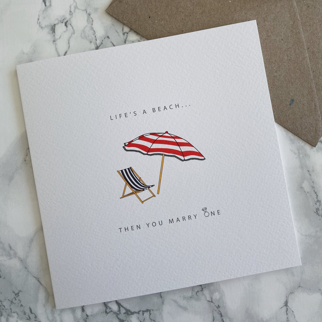 Life's a Beach Greeting Card - The St. Ives Co. Cornwall Cornish Souvenir Holiday Beach Gift Personal Thank You Birthday Congratulations Memories Postcard 