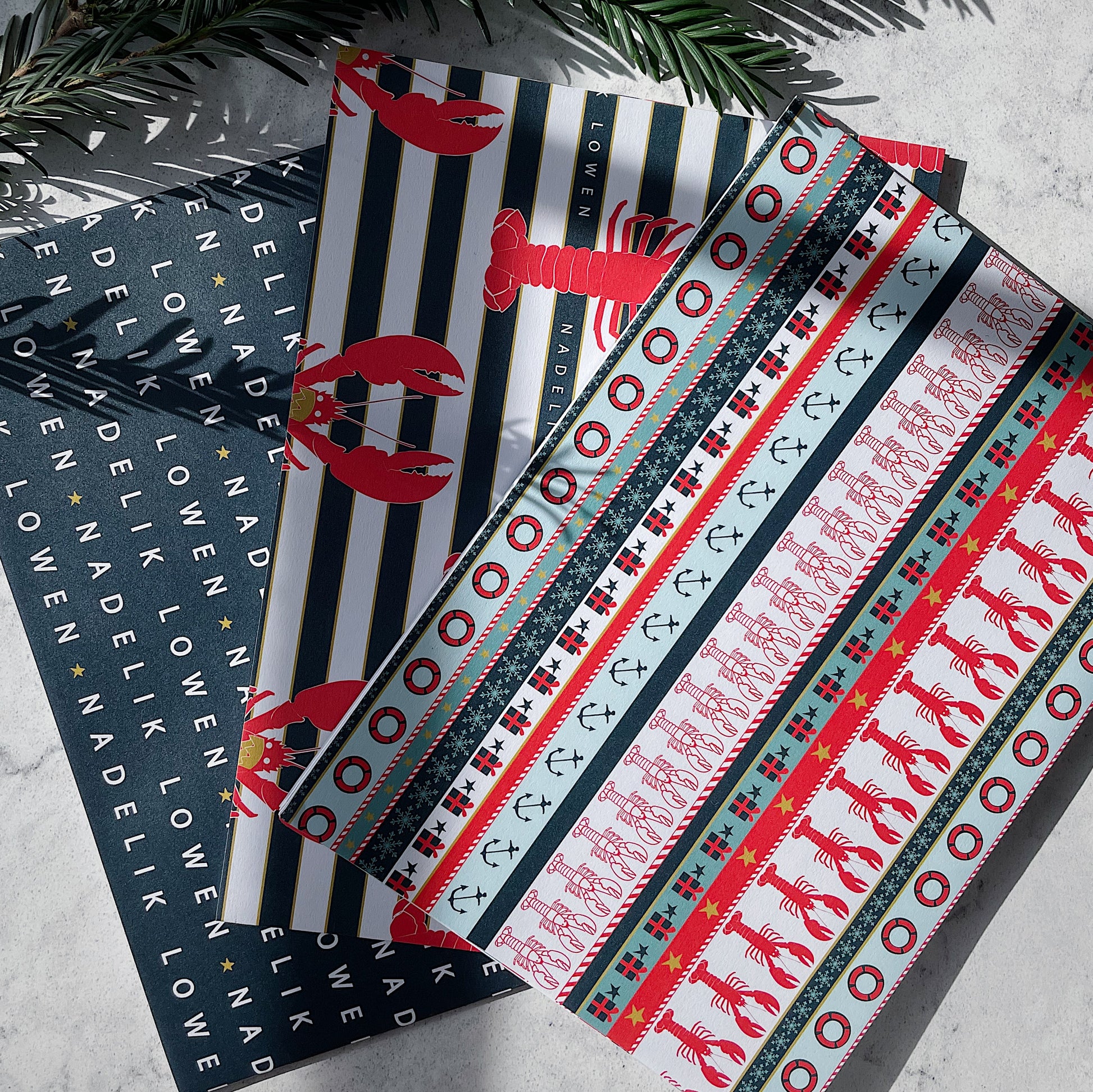 Lobster Wrapping Paper Pack of 3 - The St. Ives Co.