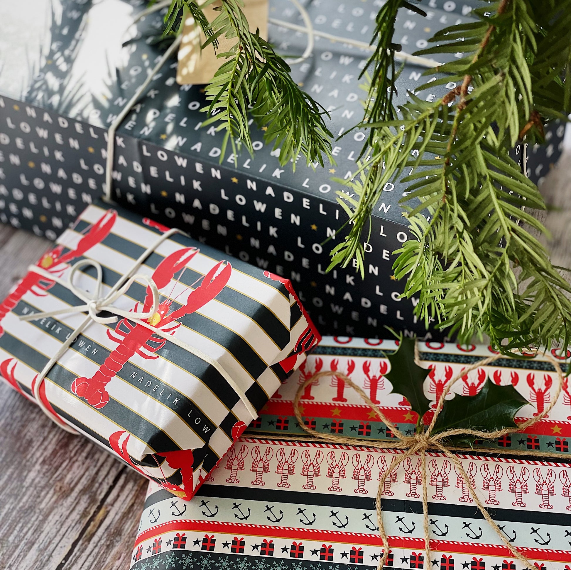Lobster Wrapping Paper Pack of 3 - The St. Ives Co.