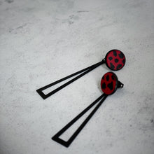 Load image into Gallery viewer, Red Leopard Dangly Earrings - The St. Ives Co.
