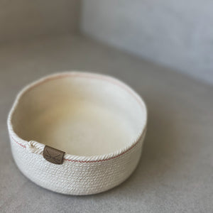 Large Rope Cotton Bowls with Orange edge